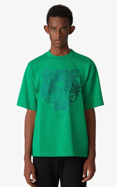 Kenzo Men Oversize 'tiger' T-shirt Green